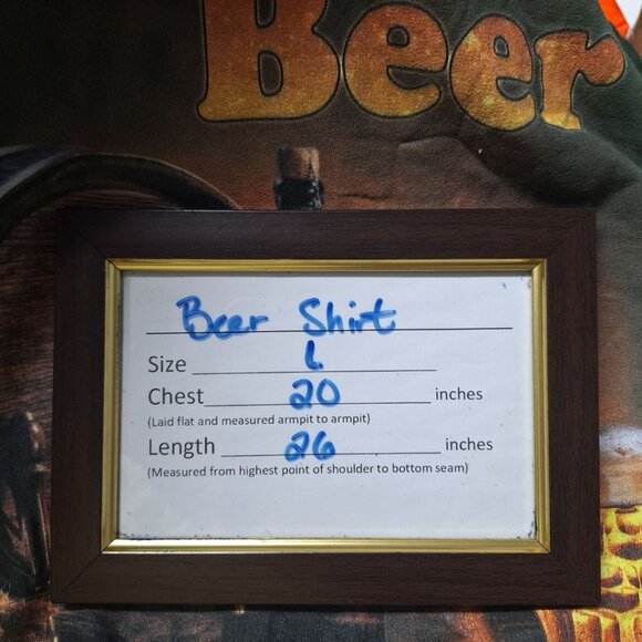 The Mountain Beer Answer Shirt Short Sleeve Mens Large Green USA India Made - Picture 5 of 7